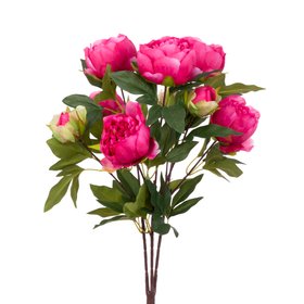 Faux Peony Bush Dark Pink