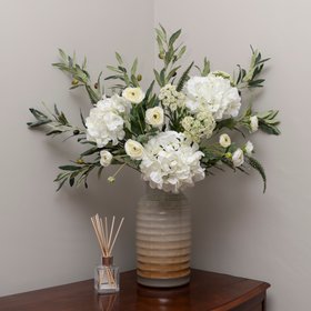 Luxury White Hydrangea & Olive Bouquet