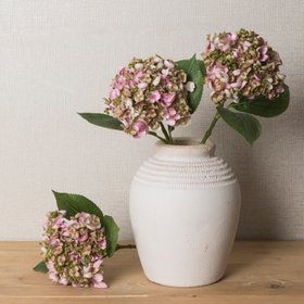3 Faux Mini Hydrangea Light Pink