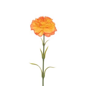 3 Faux Carnation Stems Orange