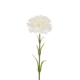3 Faux Carnation Stems White