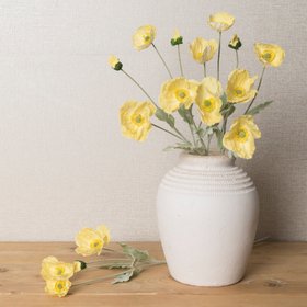 New Faux Icelandic Poppy Spray Light Yellow