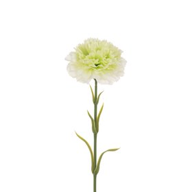 3 Faux Carnation Stems Green