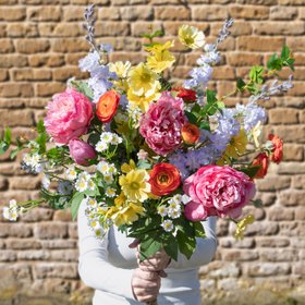 Colourful Faux Peony & Daisy Bouquet