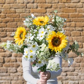 Faux Sunflower & Wild Cosmos Bouquet