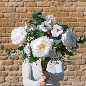 White Peony & Eucalyptus Bouquet