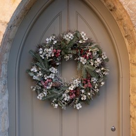 Faux Langham Dogwood Berry Christmas Wreath