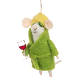Felt Mouse at Spa Hanging Decoration