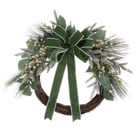 Semi Wreath with Golden Berries & Bow