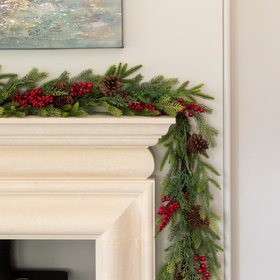 Faux Empingham Pine & Berry Garland
