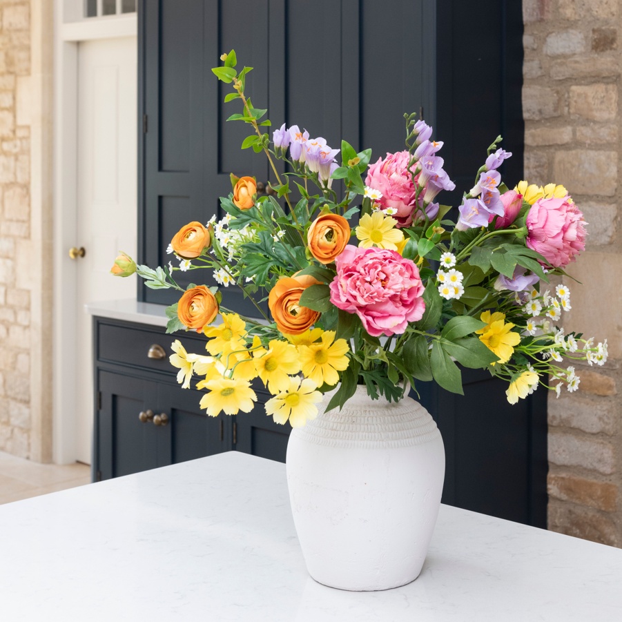Colourful Faux Peony & Daisy Bouquet