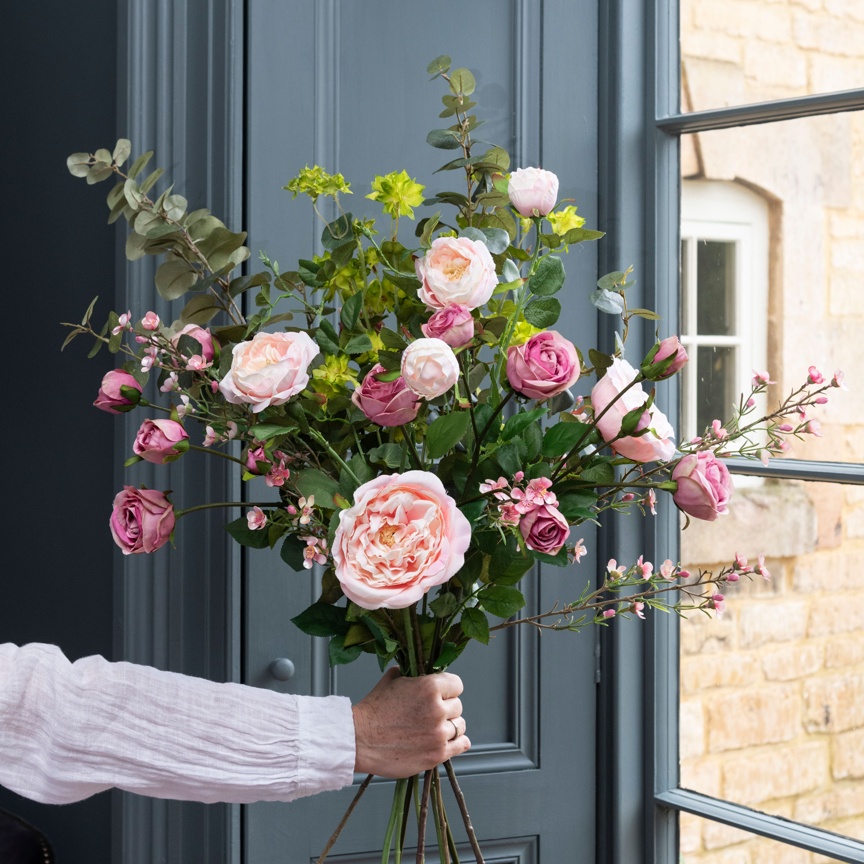 Luxury Pink Faux Rose Bouquet