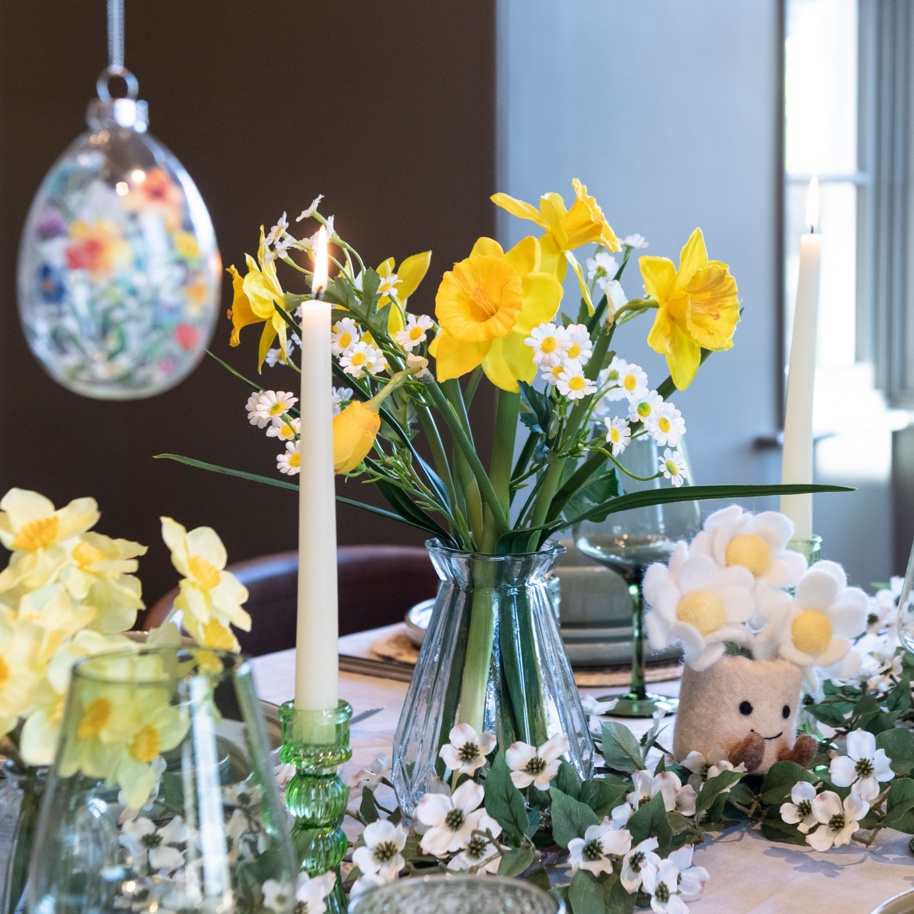 Faux Daffodils & Daisies in Vase