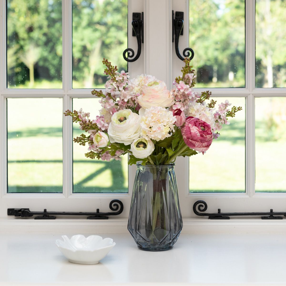 Faux Ranunculus & Lilac Petite Bouquet