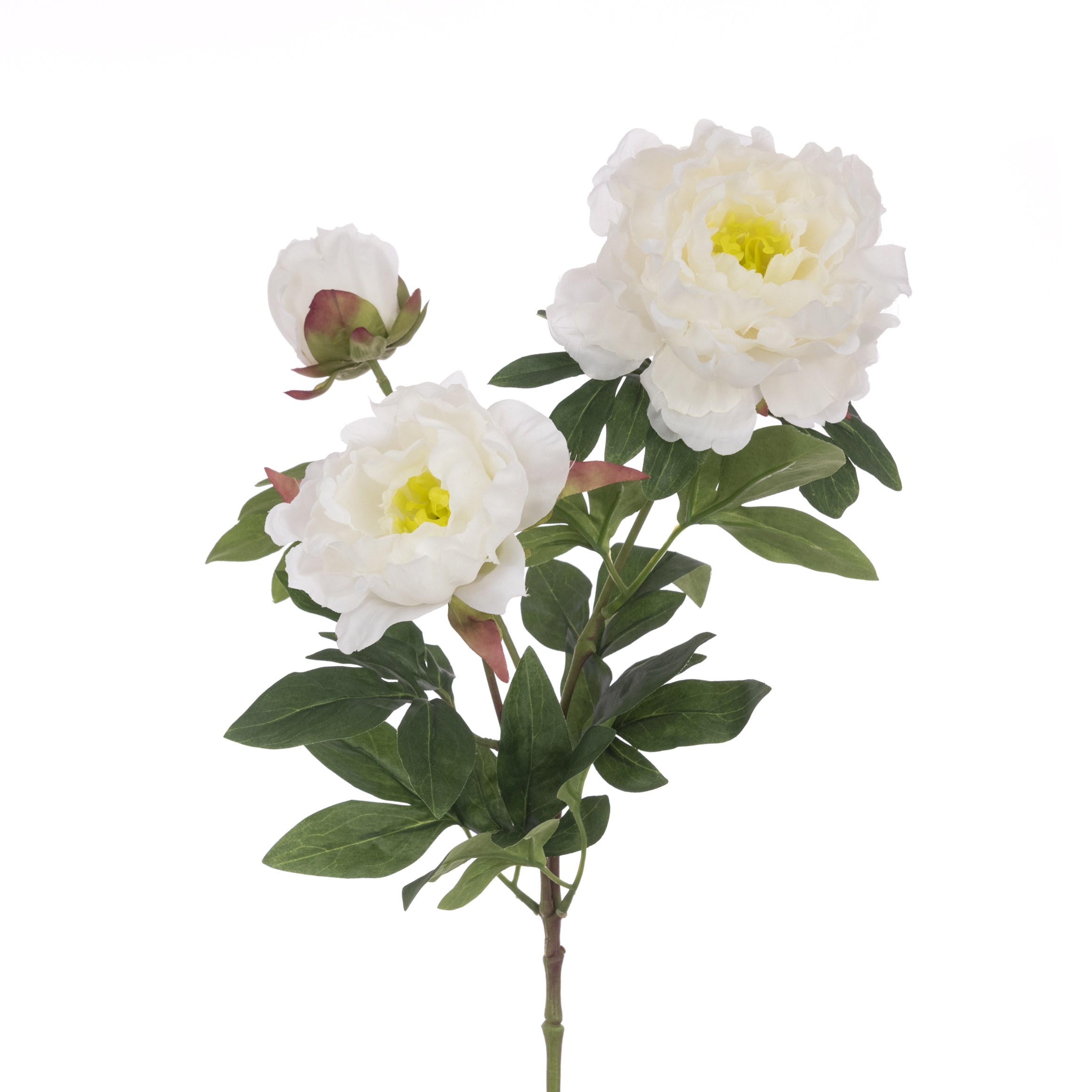 Faux Garden Peony Spray White