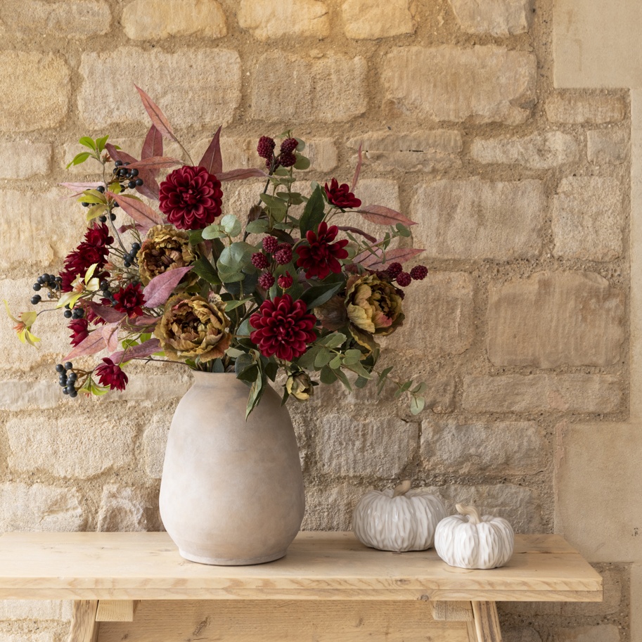 Faux Autumn Mulberry & Dahlia Bouquet