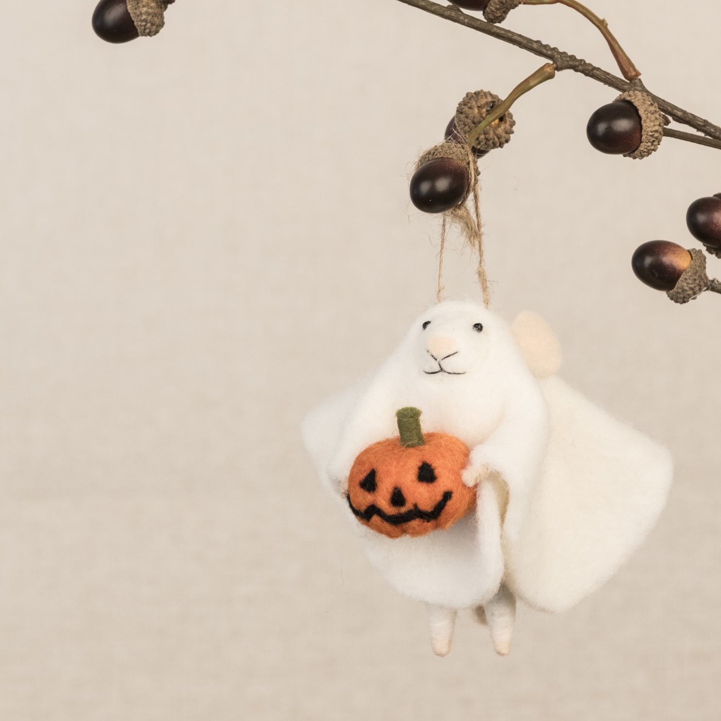 Felt Mouse Ghost Hanging Decoration