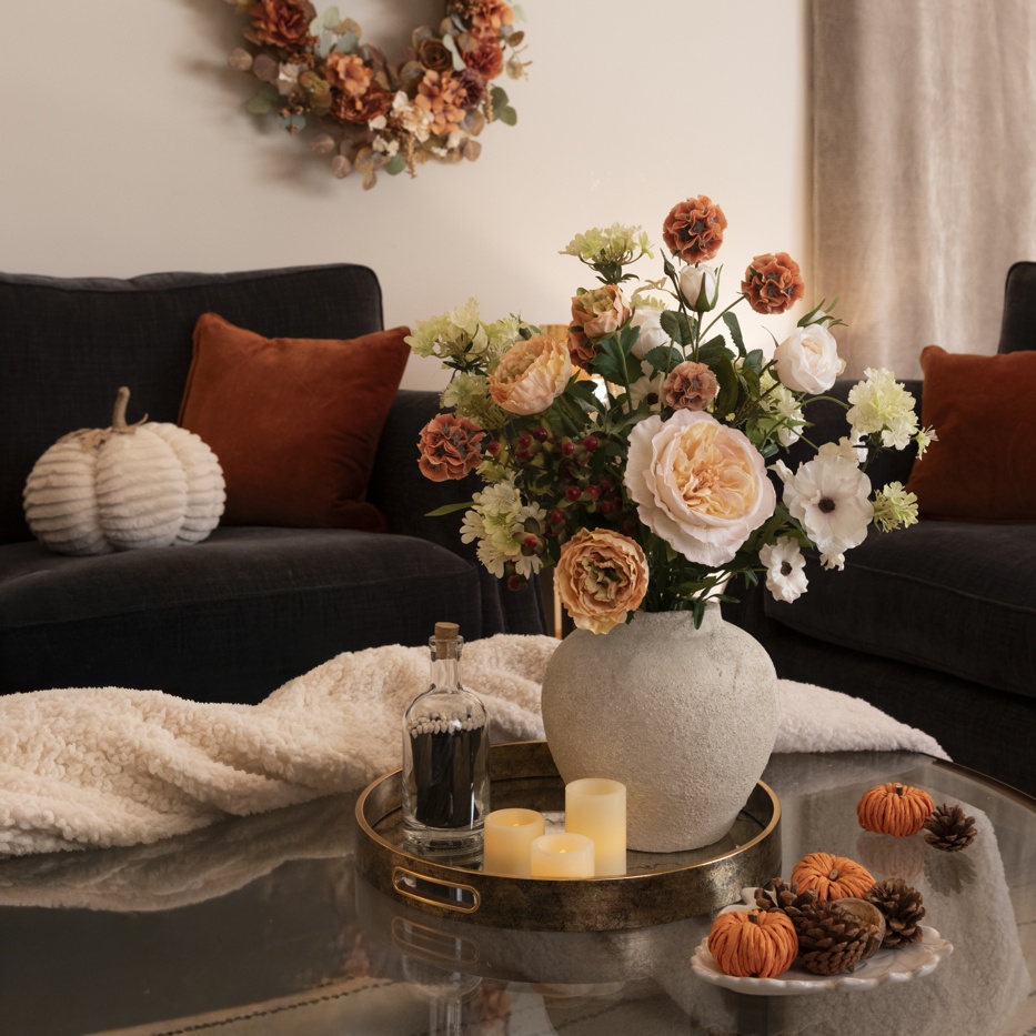 Peach Haze Faux Flower Arrangement