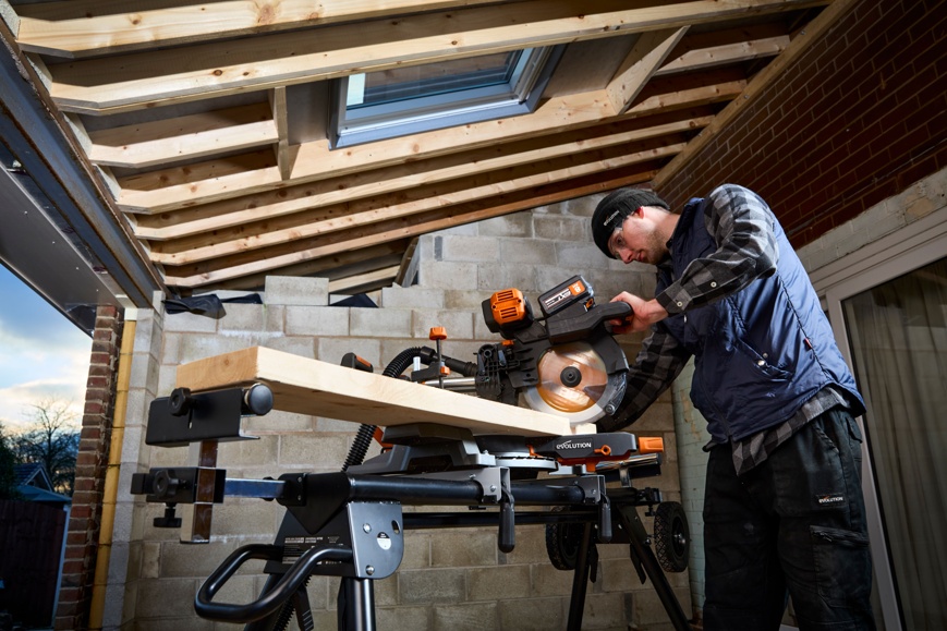 Evolution Cordless R255SMS-DB-Li 255mm 36V Double Bevel Mitre Saw