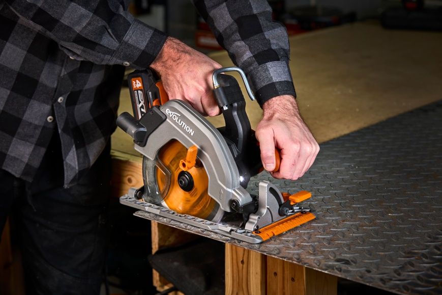 Evolution R185CCSX+ 185mm Circular Saw with TCT Multi-Material Cutting Blade