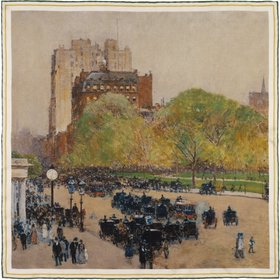 Spring Morning in the Heart of the City by Childe Hassam Pocket Square