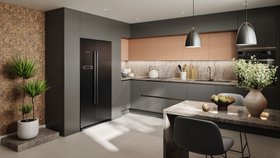 KUBE Kitchens   Senso Coral & Slate Grey