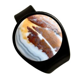 Natural Moss Agate in Jasper Leather Bracelet