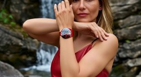 Natural Scenic Moss Agate Red Leather Bracelet