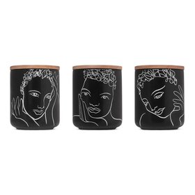 Canister Small Set Of 3 - Sketchbook Black Mix