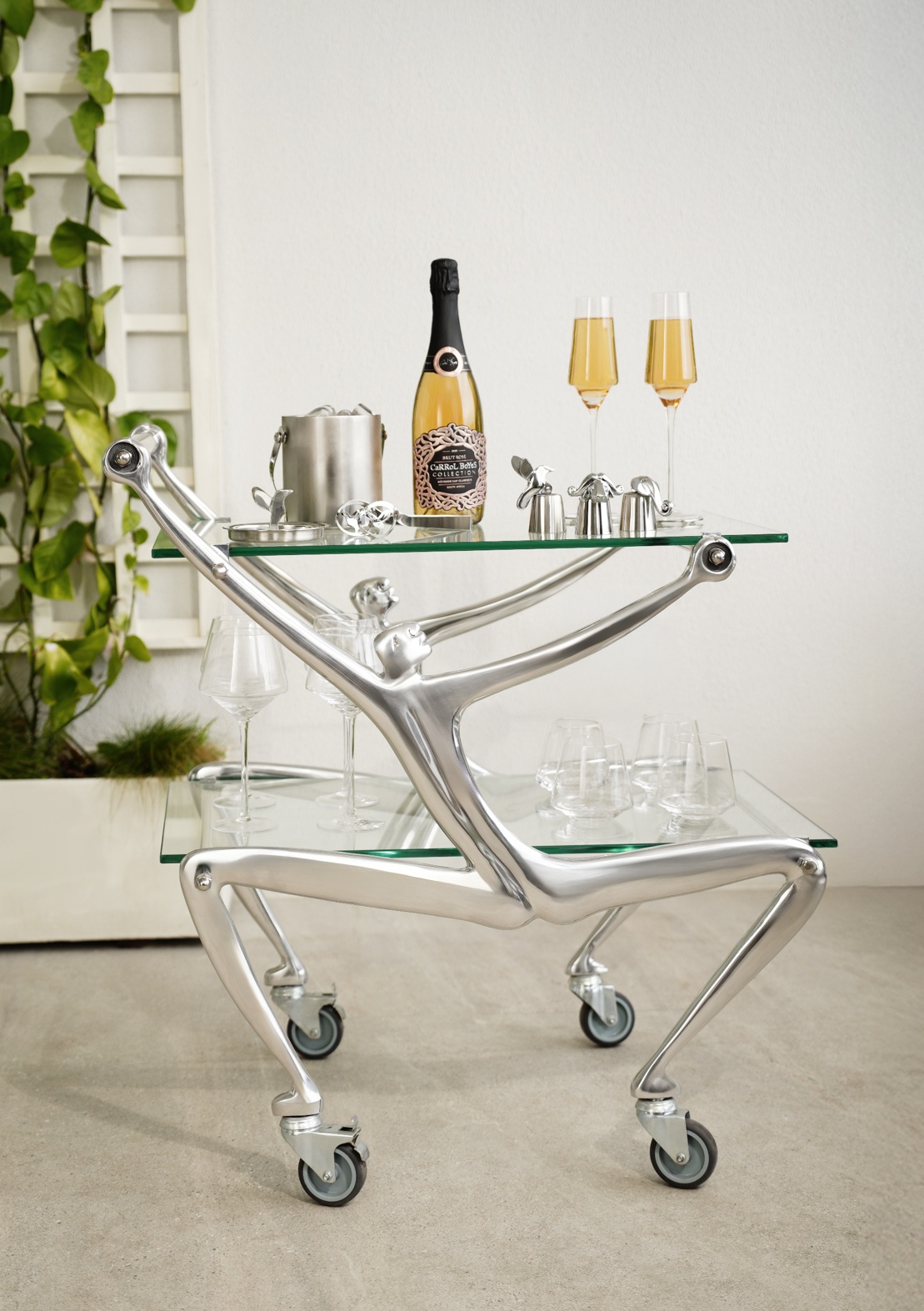 Drinks Trolley With Glass Top - Man