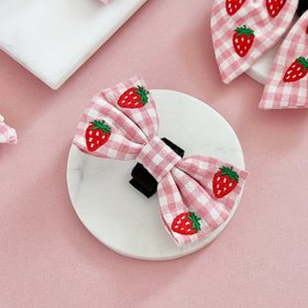 Strawberry Picnic Pup Bow Tie