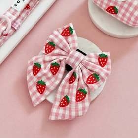 Strawberry Picnic Pup Sailor Bow Tie