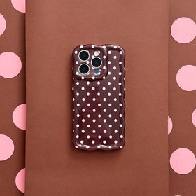 Wavy Phone Case - Brown Polka Dot