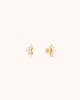 Waterproof Marquise Cluster Stud Earrings in Gold