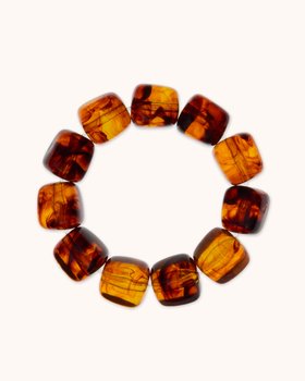 Chunky Resin Beaded Bracelet in Brown