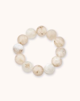 Chunky Resin Beaded Bracelet in Cream