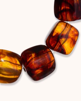 Chunky Resin Beaded Bracelet in Brown