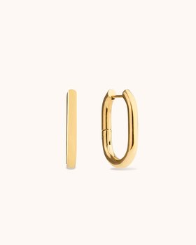 Oval Seamless Huggie Hoop Earrings in Gold