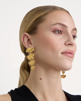 Waterproof Petal Drop Studs in Gold