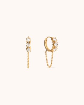 Waterproof Chain Huggie Earrings in Gold