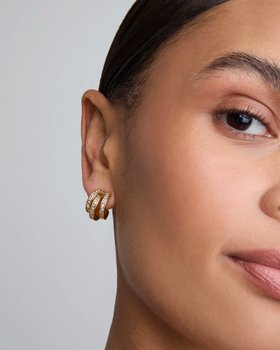 Wavy Edge Hoops in Gold