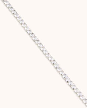 Round Crystal Tennis Bracelet in Silver