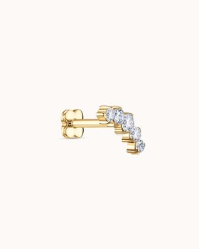 5 Round Crystal Bar Piercing Stud In Gold