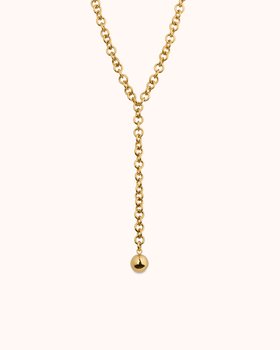 Chunky Chain Ball Lariat Necklace in Gold