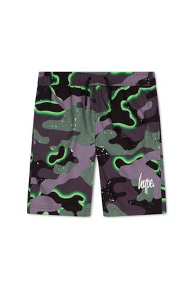 Hype Boys Green Glow Camouflage Swim Shorts