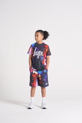 Hype Boys Black Constellation T-Shirt & Shorts Set