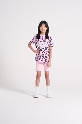 Hype Girls Lilac Leopard T-Shirt & Shorts Set