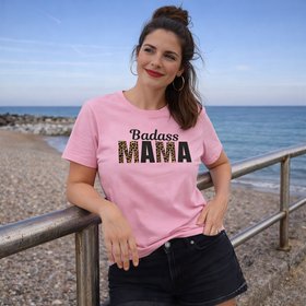 Badass Mama Tee in Pink by ChaLuMu