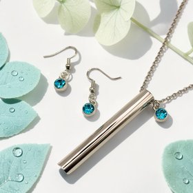 Silver Aura Necklace & Earrings Set, Anxiety Relief Jewellery gift sets by ChaLuMu