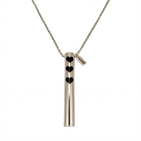 Silver Black Hearts Anxiety Relief Necklace By ChaLuMu